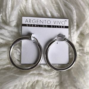 Argento Vivo sterling silver hoop earrings